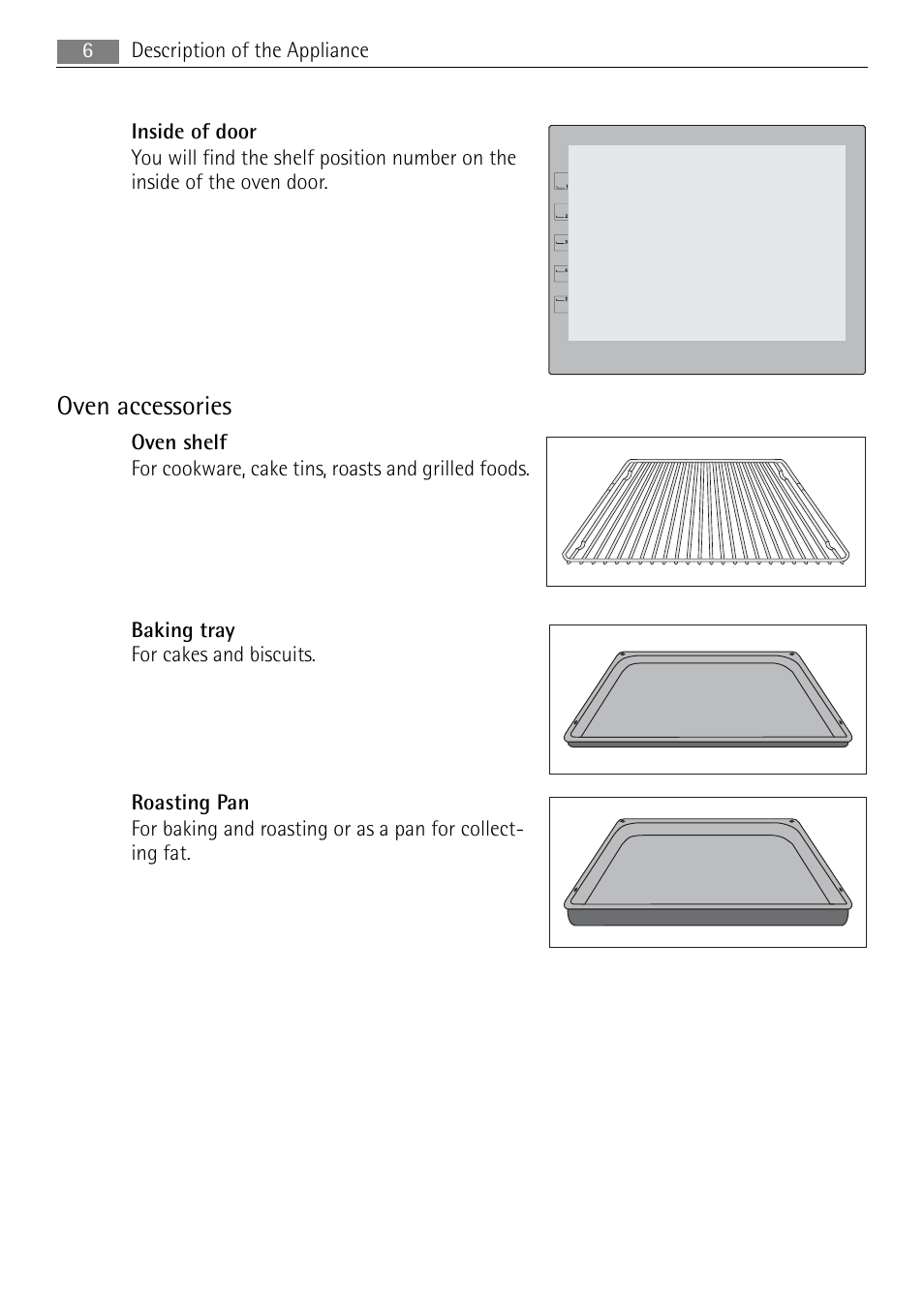 Oven accessories | Electrolux B3151-5 User Manual | Page 6 / 44