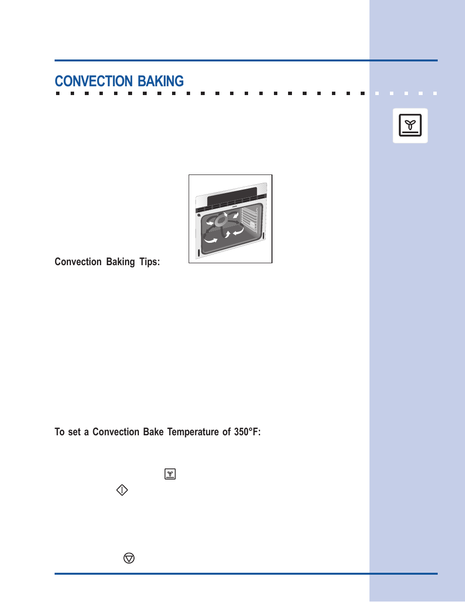 Cooking modes, Convection baking, Convection baking tips | Electrolux 318 205 122 User Manual | Page 17 / 44