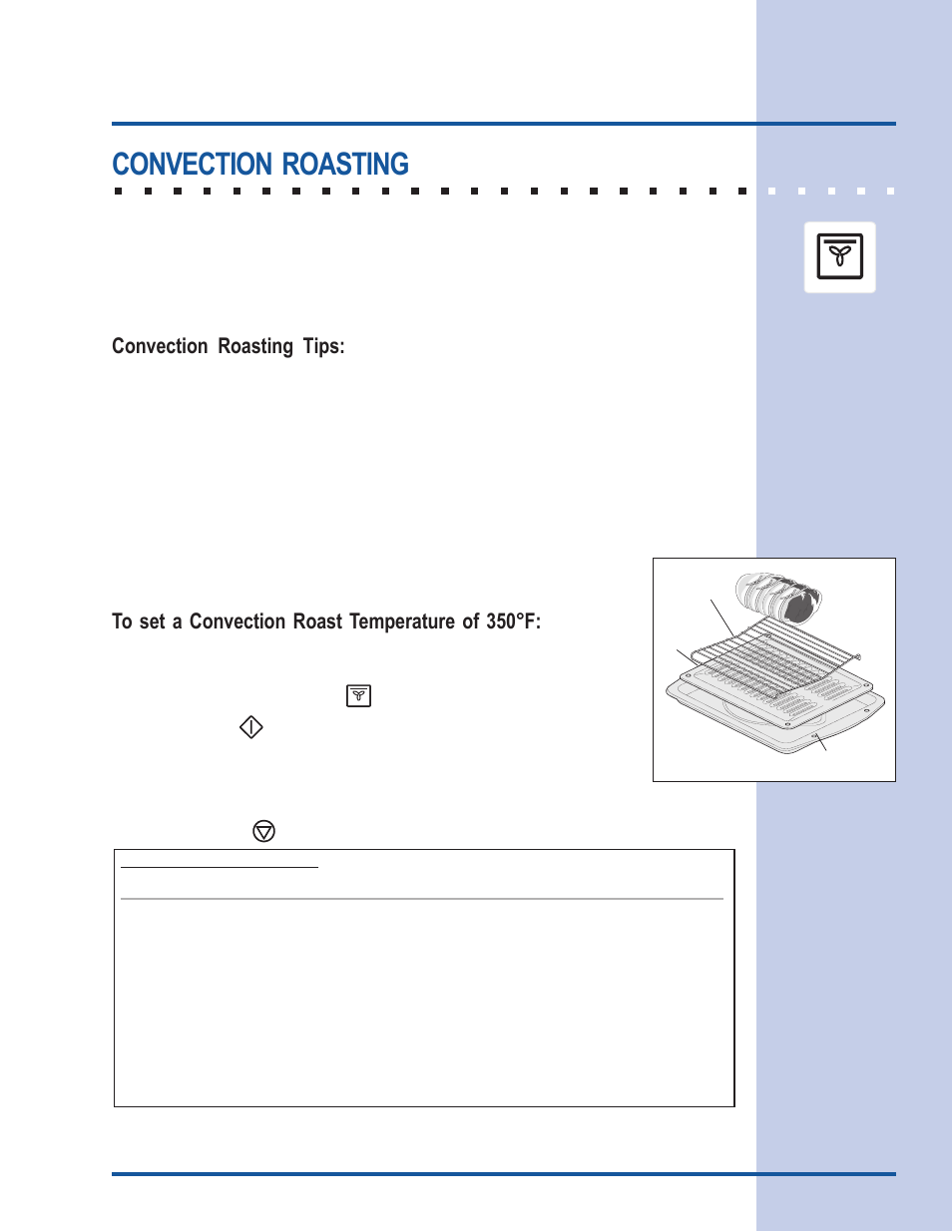 Cooking modes, Convection roasting, Convection roasting tips | Electrolux 318 205 122 User Manual | Page 19 / 44