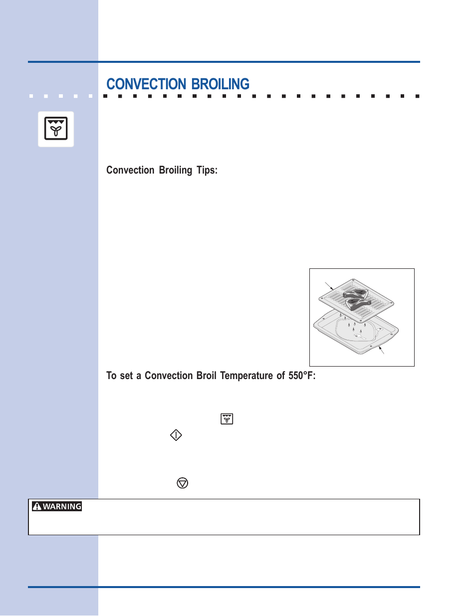 Cooking modes, Convection broiling, Convection broiling tips | Electrolux 318 205 122 User Manual | Page 20 / 44