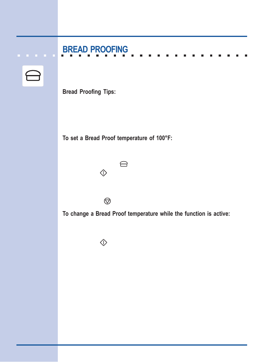 Cooking modes, Bread proofing, Bread proofing tips | Electrolux 318 205 122 User Manual | Page 24 / 44