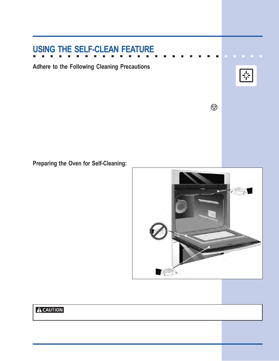 Care & cleaning, Using the self-clean feature | Electrolux 318 205 122 User Manual | Page 35 / 44