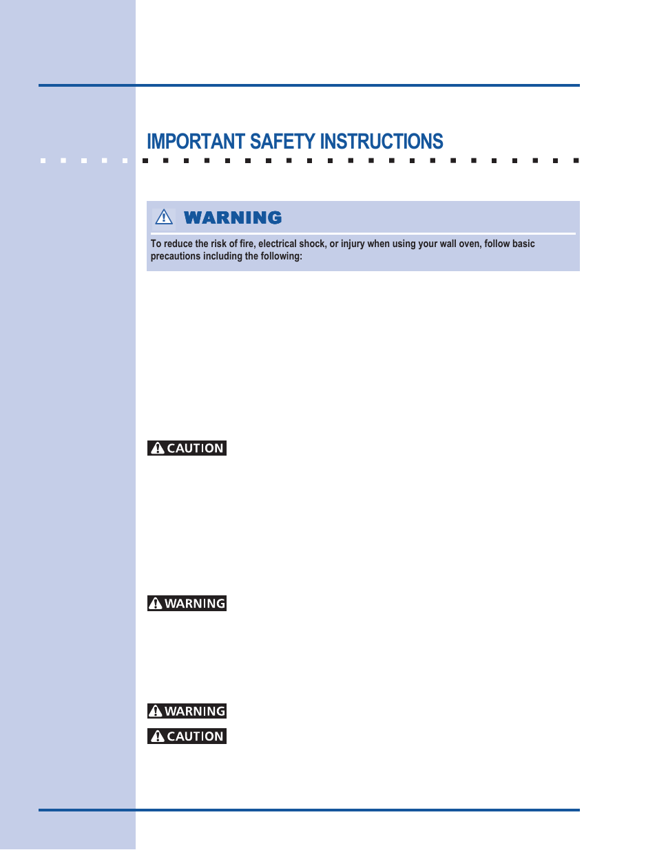 Safety, Important safety instructions, Warning | Electrolux 318 205 122 User Manual | Page 4 / 44