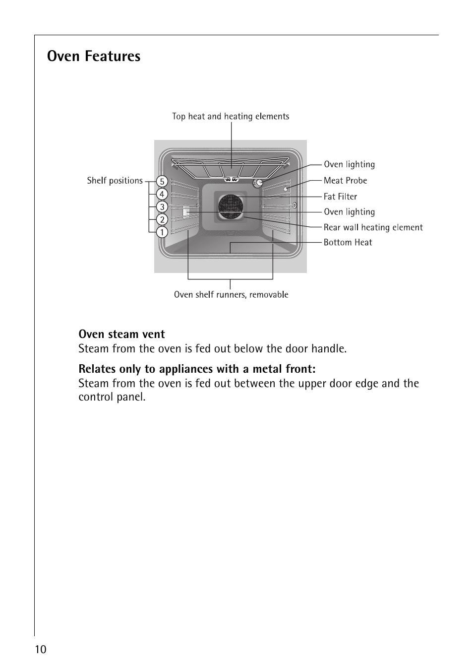 Oven features | Electrolux B8140-1 User Manual | Page 10 / 72