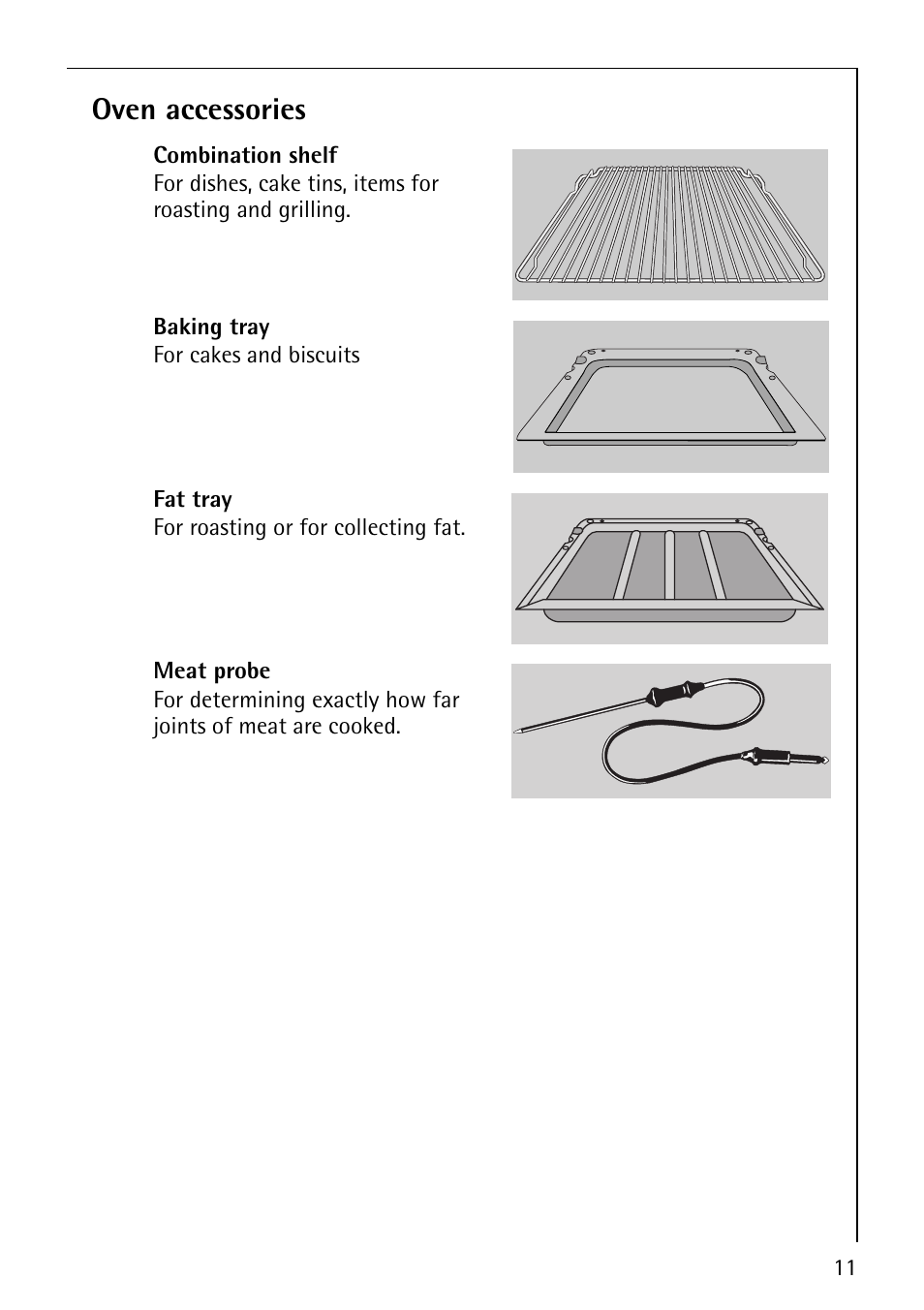 Oven accessories | Electrolux B8140-1 User Manual | Page 11 / 72