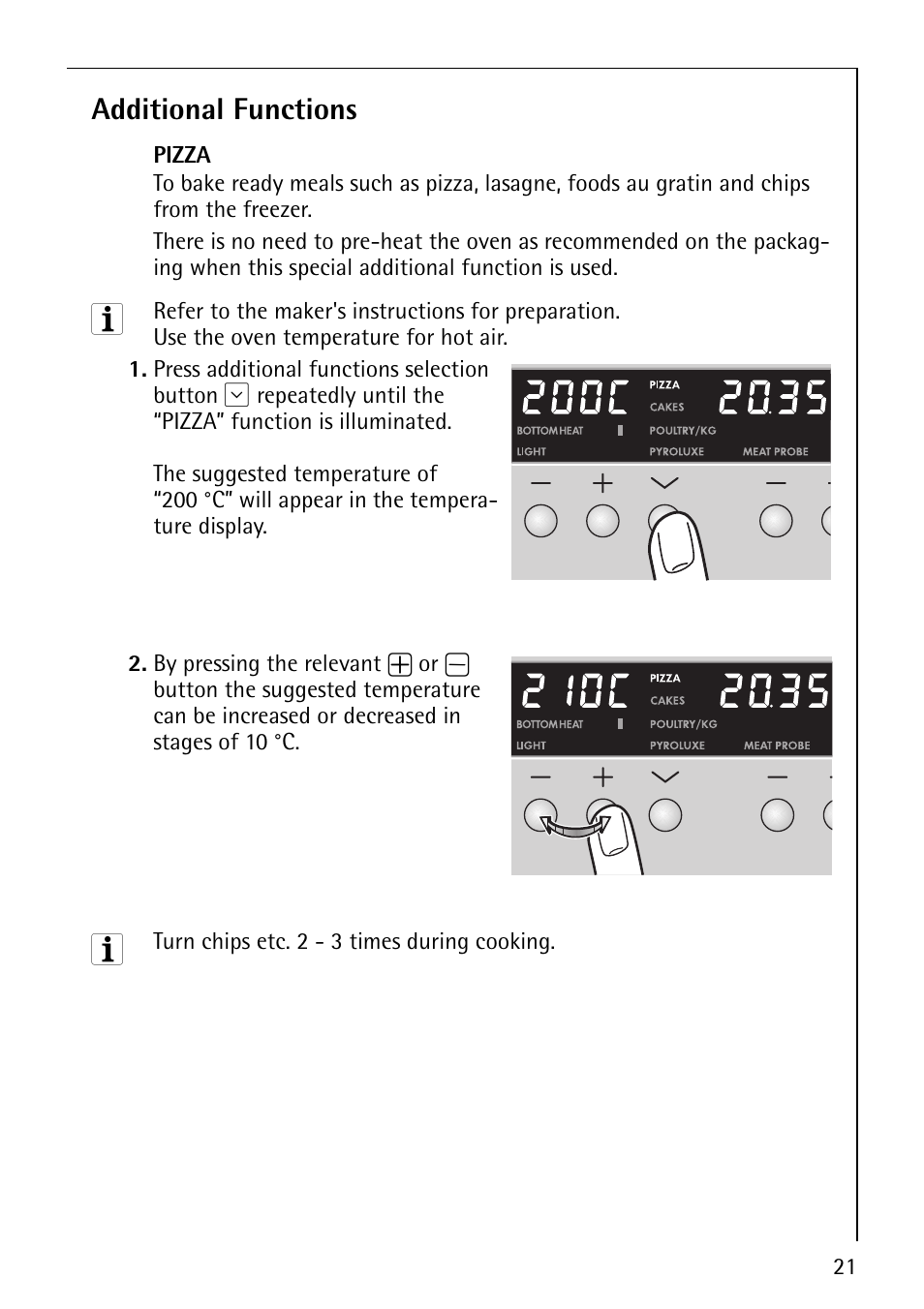 Additional functions | Electrolux B8140-1 User Manual | Page 21 / 72