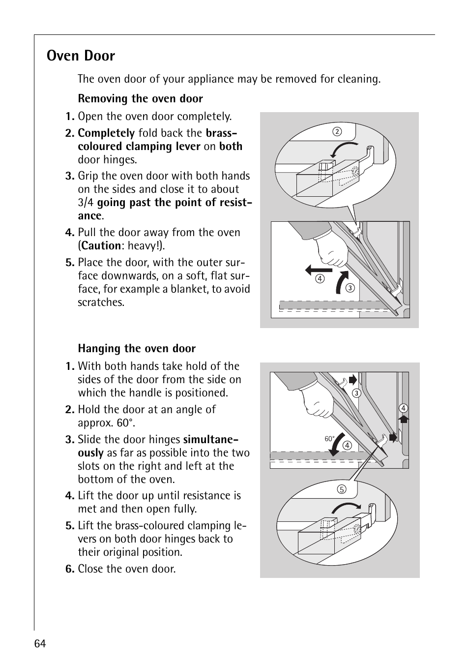 Oven door | Electrolux B8140-1 User Manual | Page 64 / 72