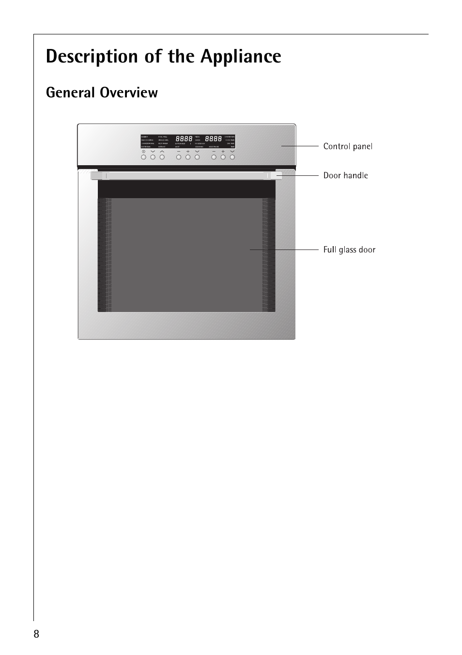 Description of the appliance | Electrolux B8140-1 User Manual | Page 8 / 72