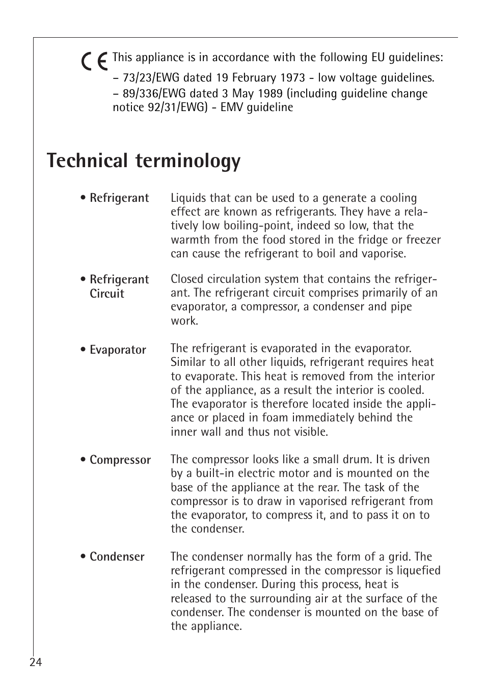 Technical terminology | Electrolux 1683-7 TK User Manual | Page 24 / 28