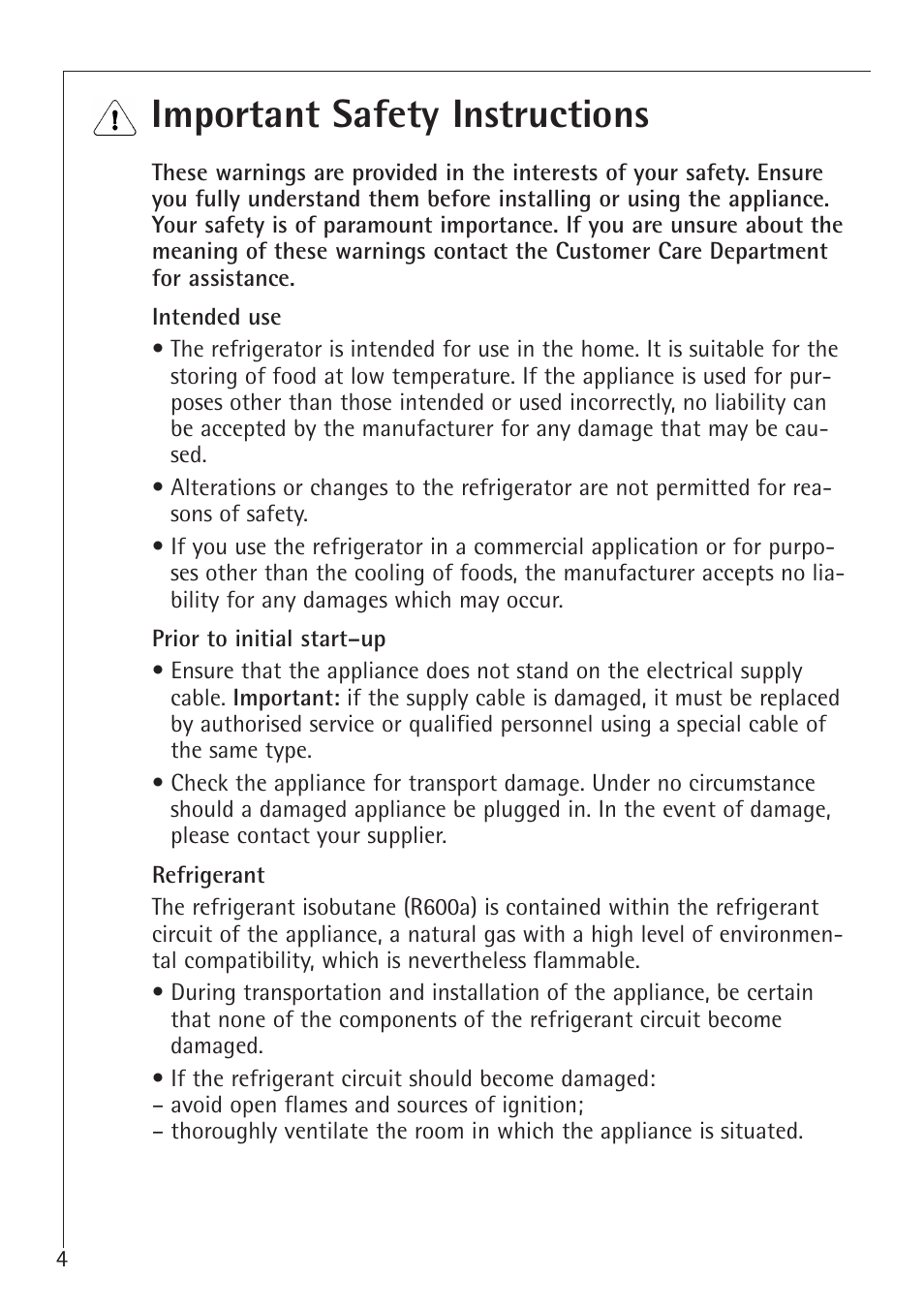 Important safety instructions | Electrolux 1683-7 TK User Manual | Page 4 / 28