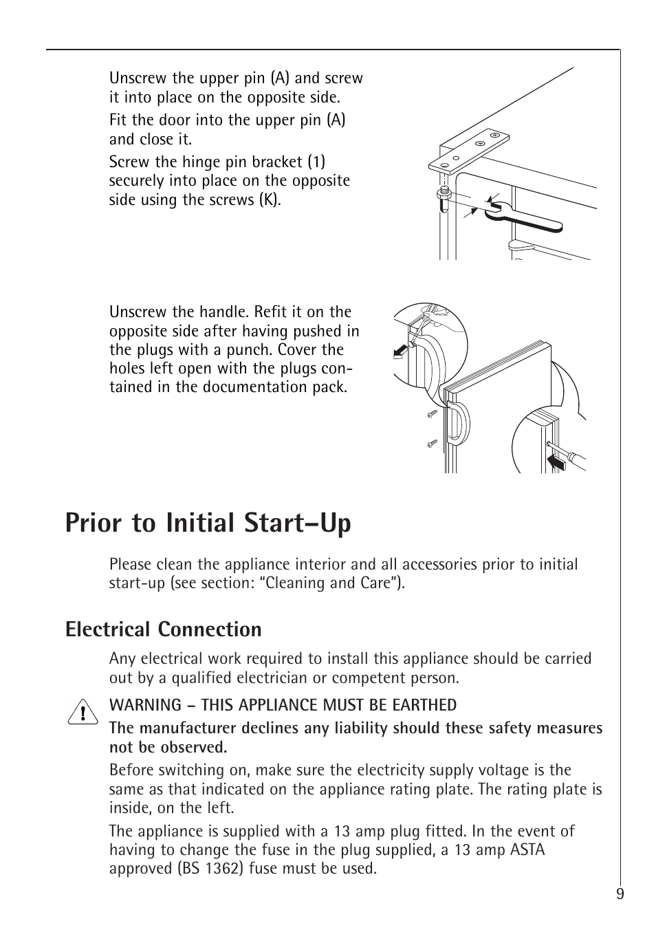 Prior to initial start–up | Electrolux 1683-7 TK User Manual | Page 9 / 28