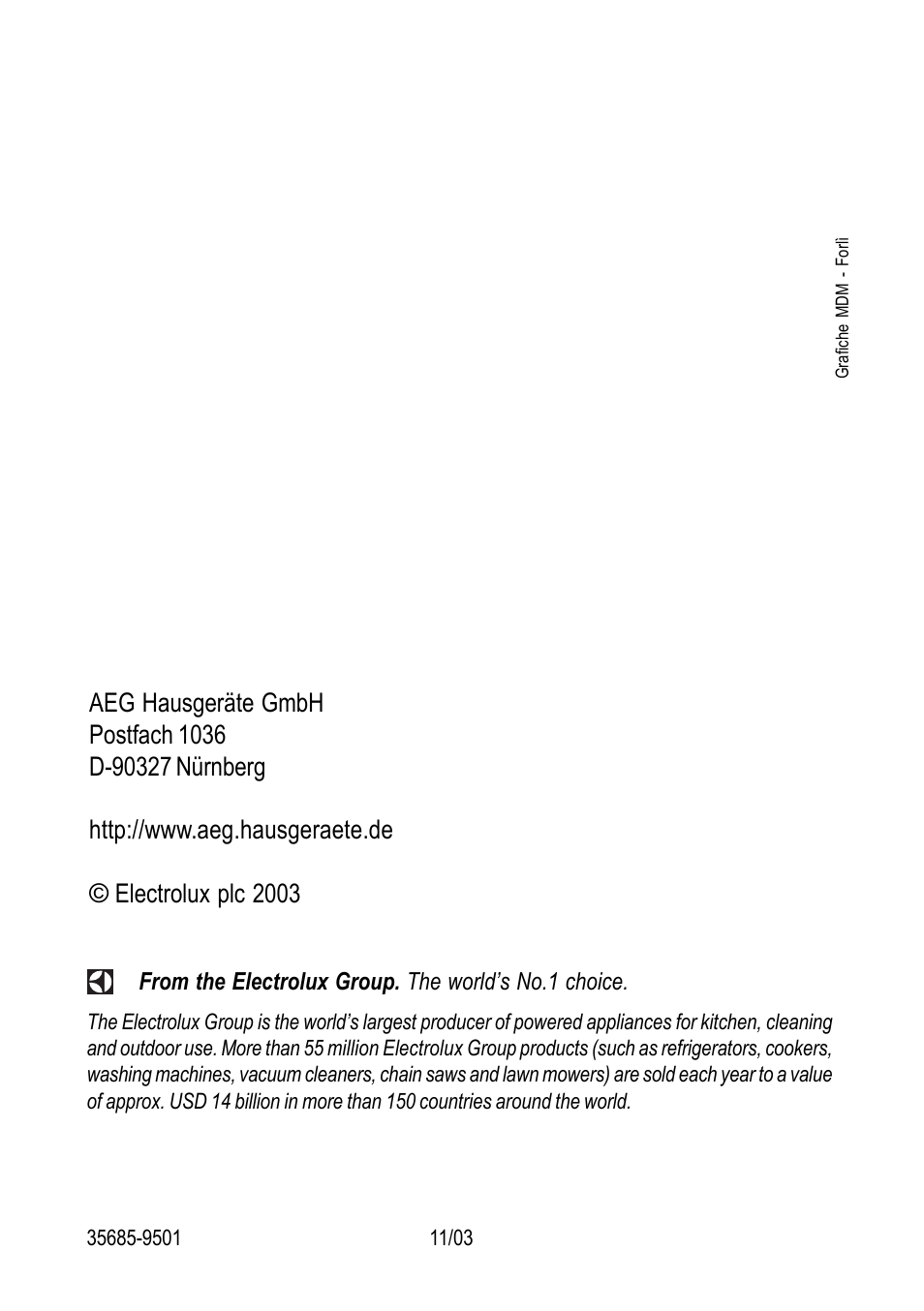 Electrolux 116 K User Manual | Page 20 / 20