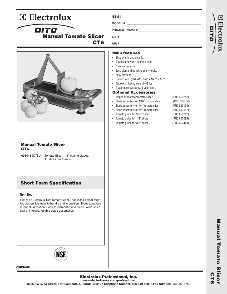 Electrolux CT6 User Manual | 2 pages