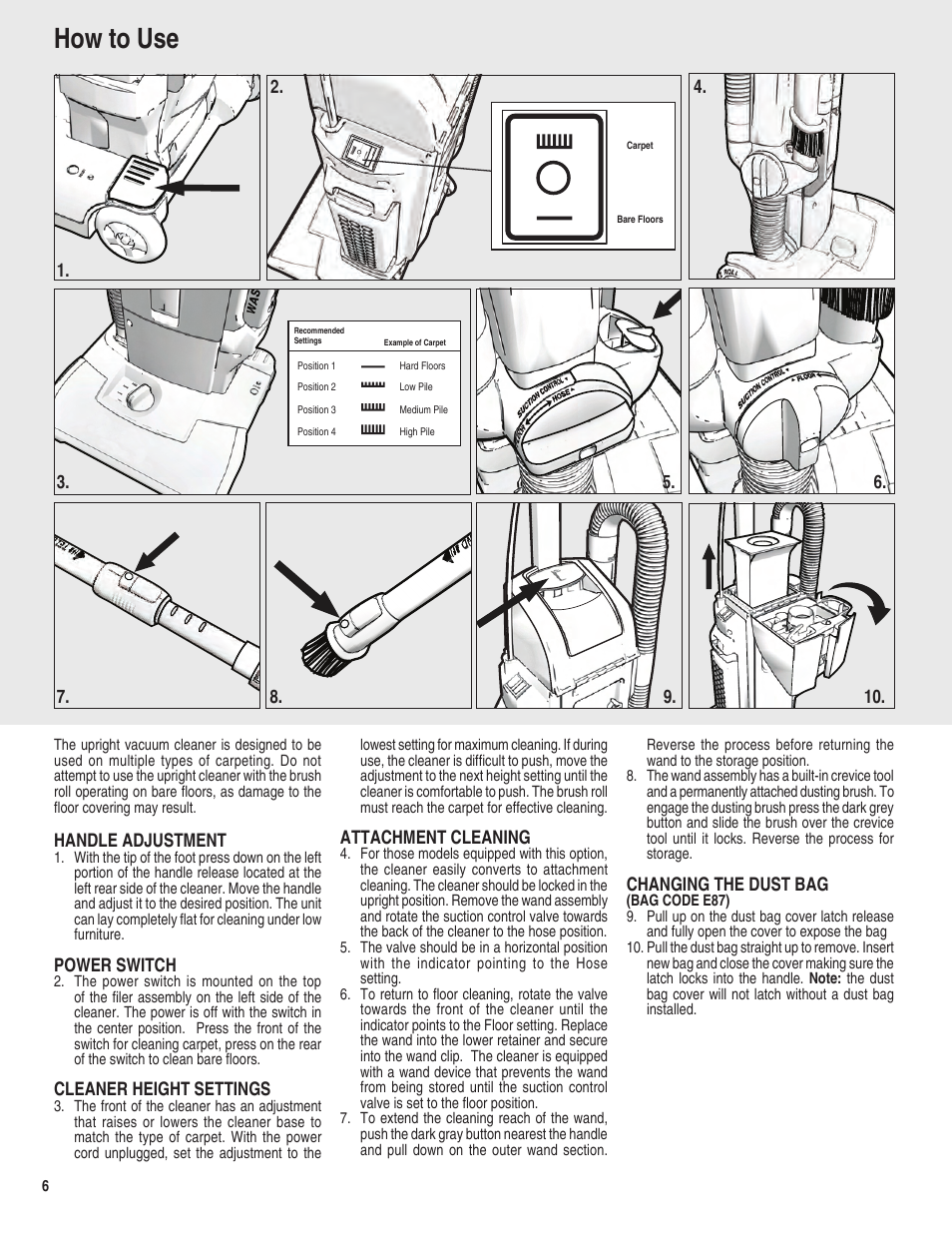 How to use | Electrolux Z9120 User Manual | Page 6 / 8