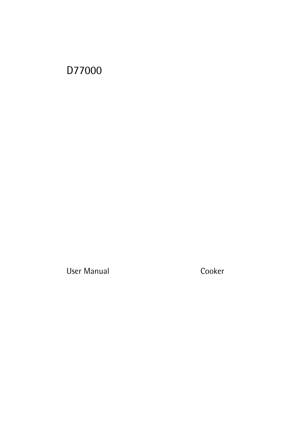 Electrolux D77000 User Manual | 44 pages