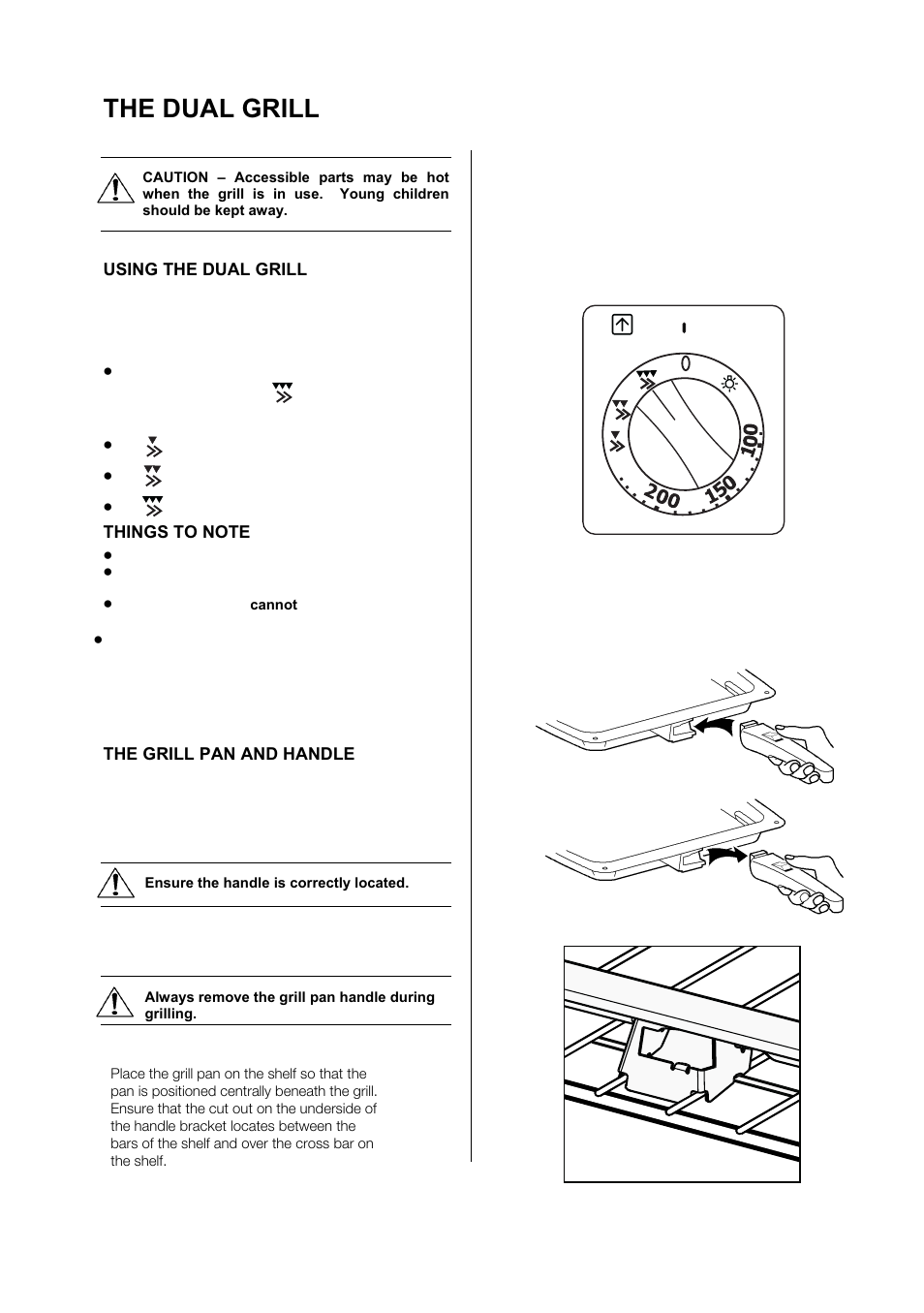 The dual grill, X x x | Electrolux D77000 User Manual | Page 12 / 44