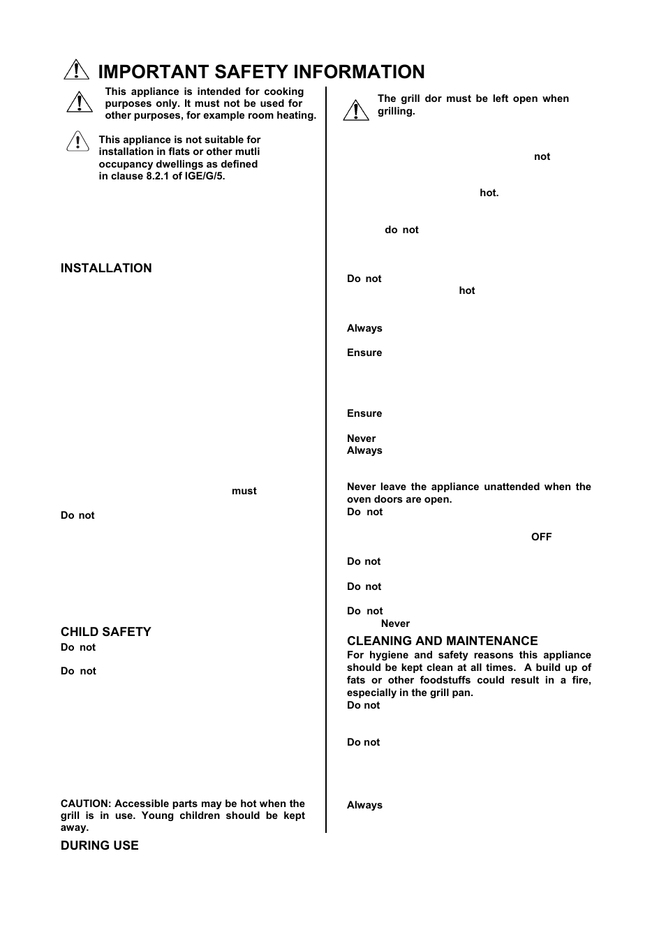 Important safety information | Electrolux D77000 User Manual | Page 2 / 44