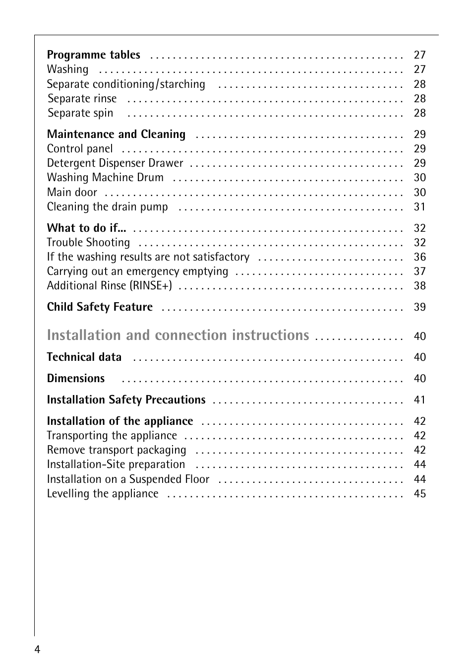 Installation and connection instructions | Electrolux 74689 User Manual | Page 4 / 56