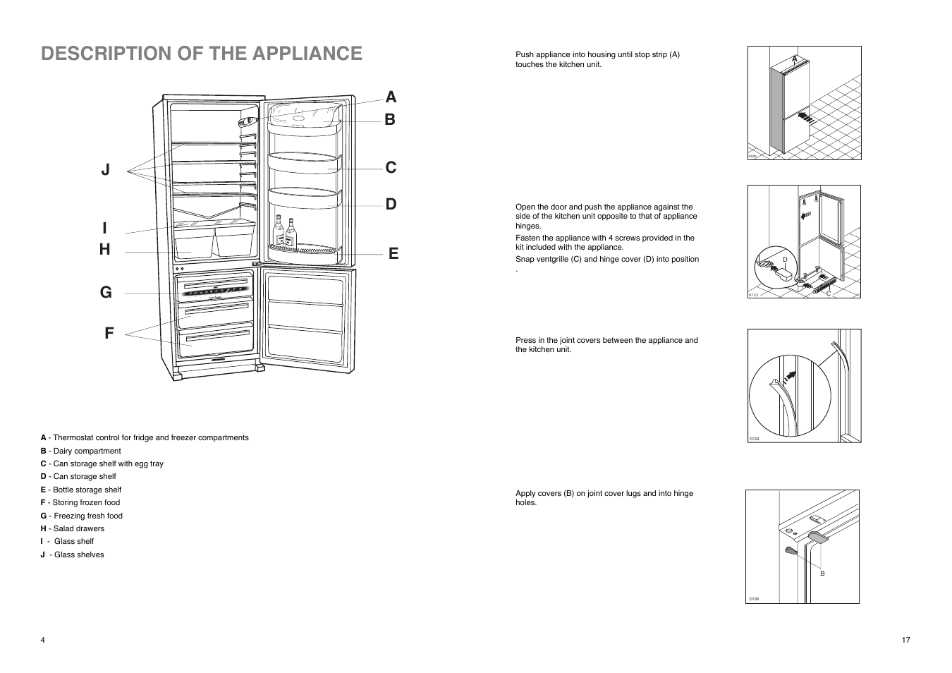Description of the appliance | Electrolux ER 8034 I User Manual | Page 17 / 20