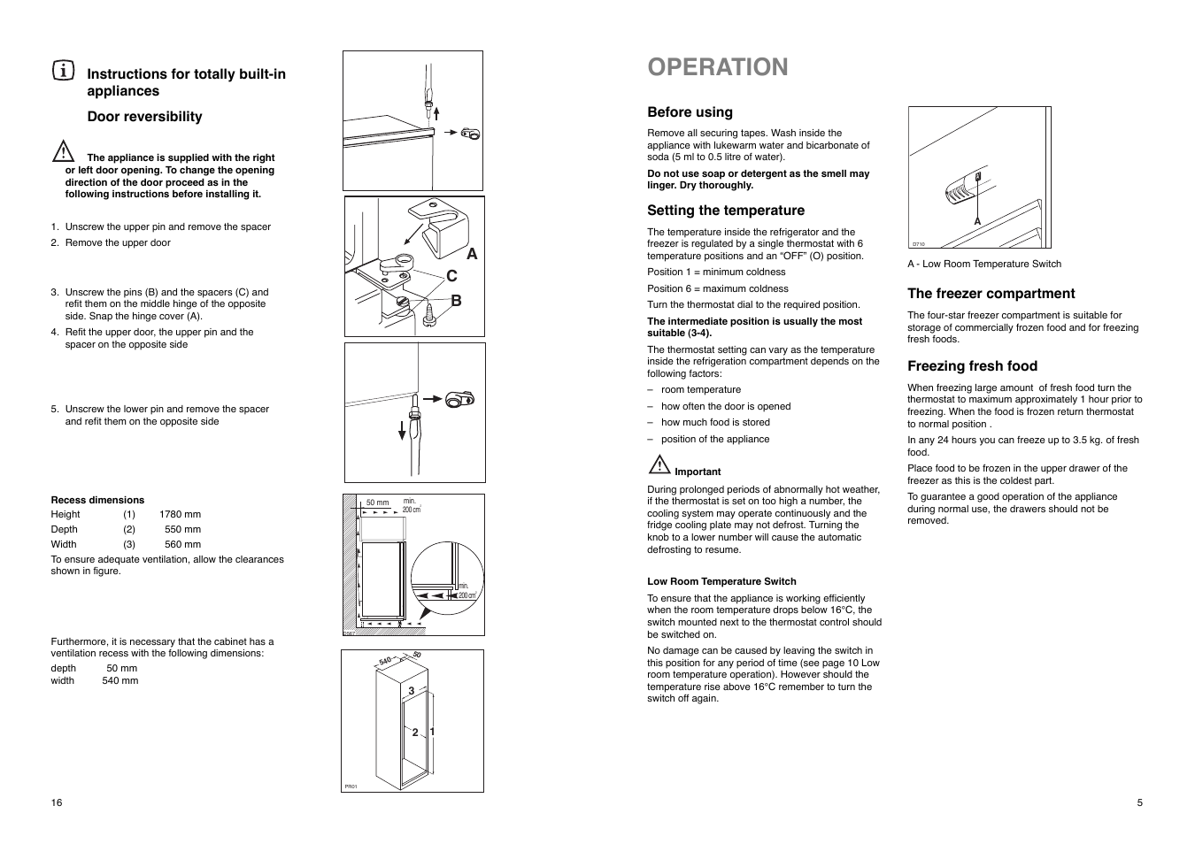 Operation, Bc a | Electrolux ER 8034 I User Manual | Page 5 / 20