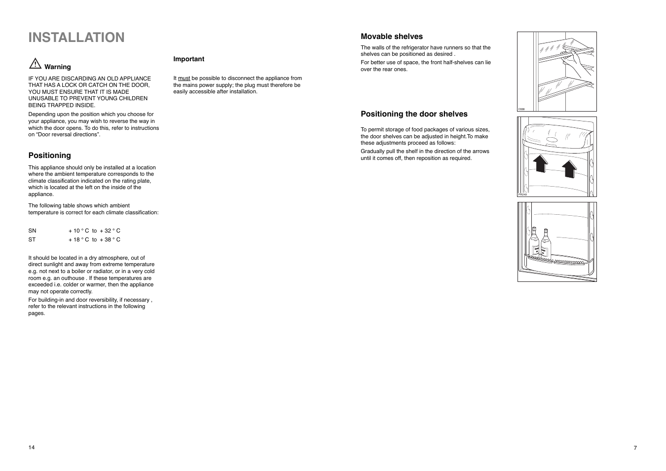 Installation | Electrolux ER 8034 I User Manual | Page 7 / 20