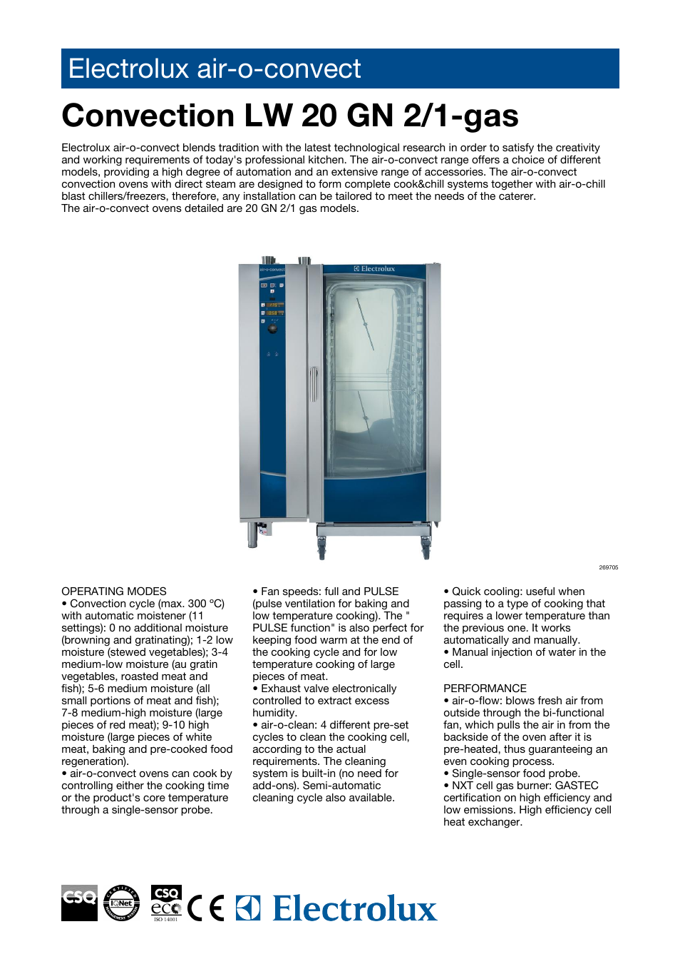 Electrolux Air-O-Convect AOS202GCD1 User Manual | 4 pages