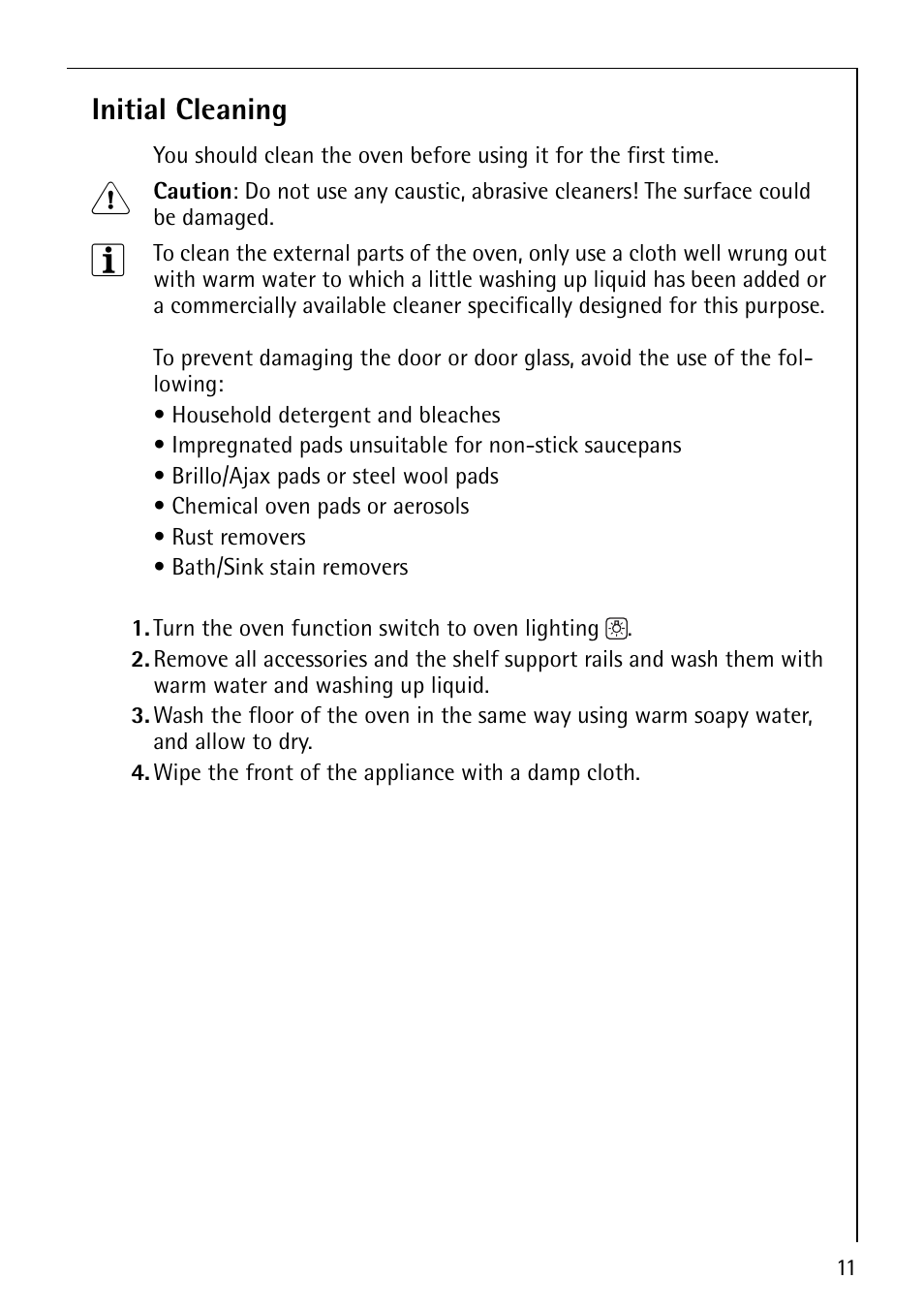 Initial cleaning | Electrolux B4101-4 User Manual | Page 11 / 52