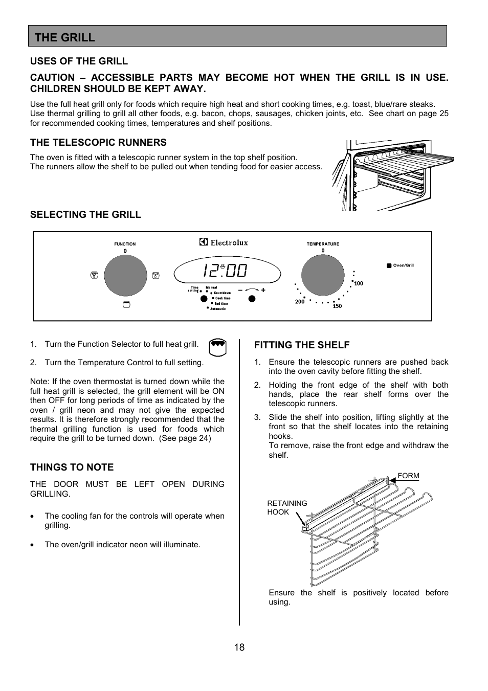 The grill | Electrolux EOB 949 User Manual | Page 18 / 36