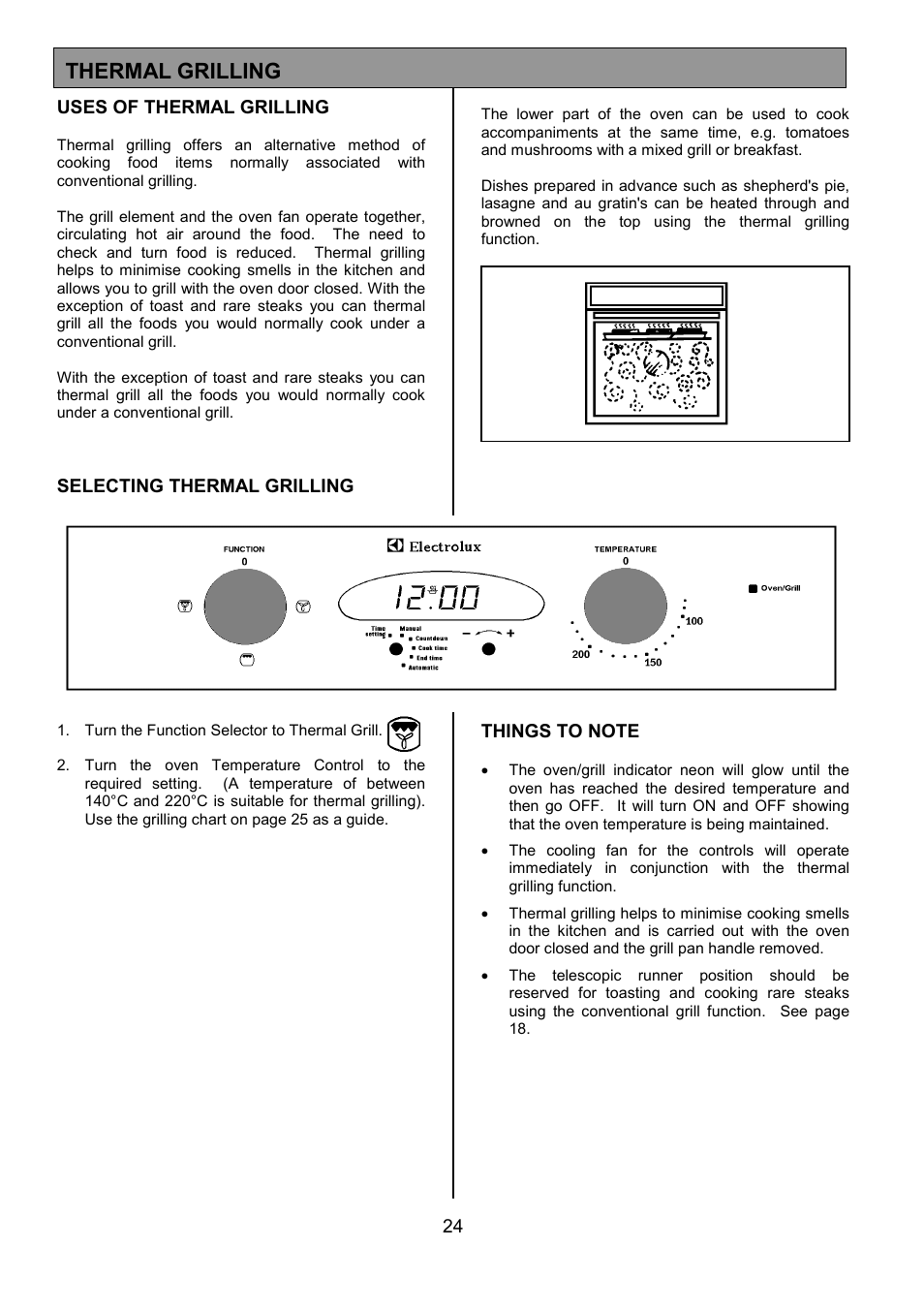 Thermal grilling | Electrolux EOB 949 User Manual | Page 24 / 36