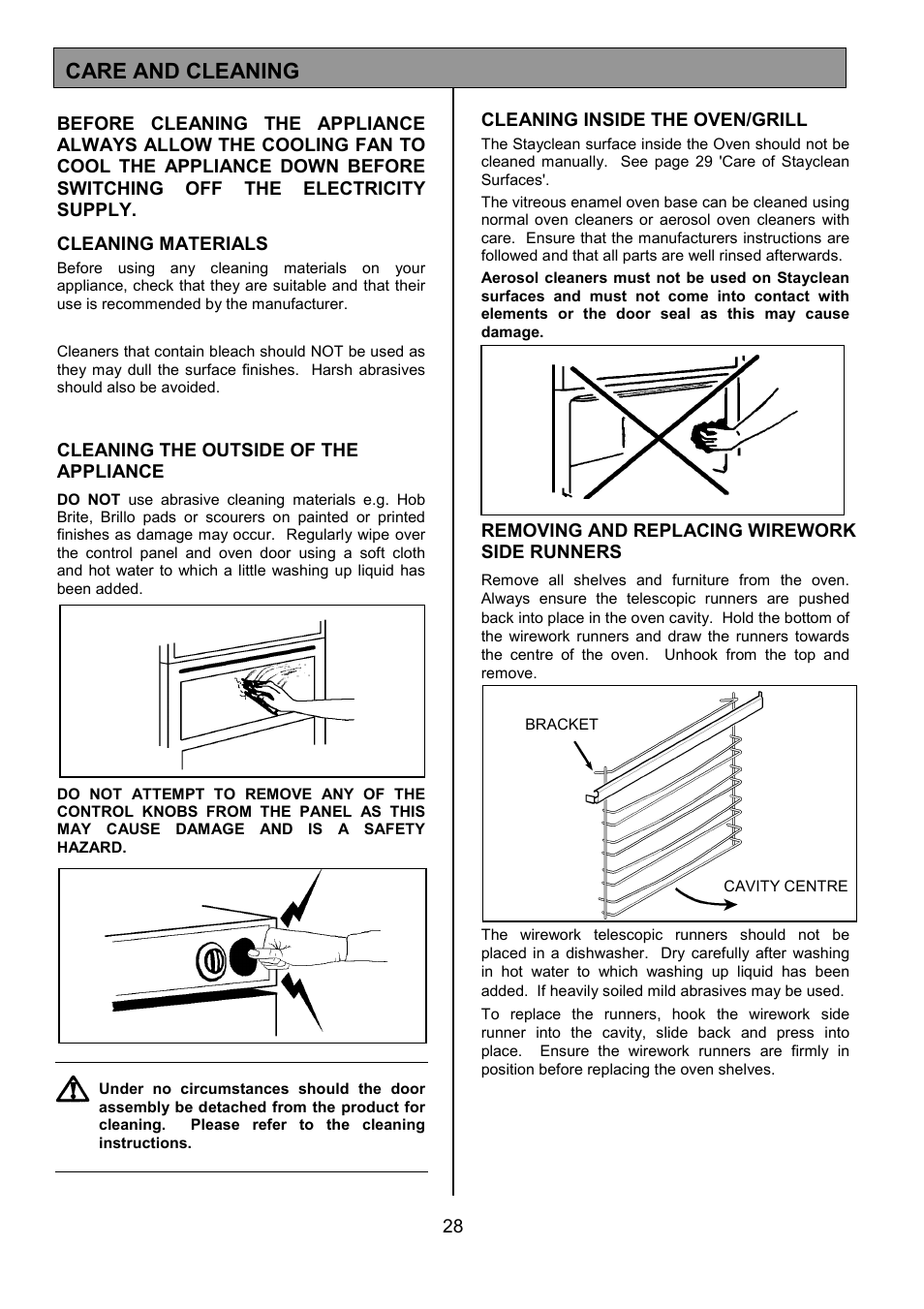 Care and cleaning | Electrolux EOB 949 User Manual | Page 28 / 36