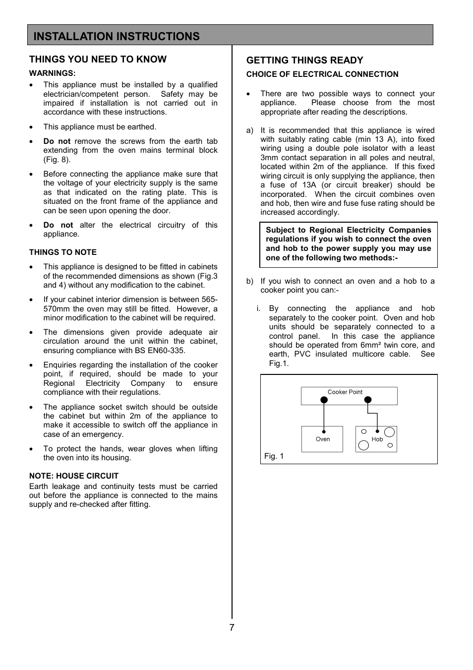 Installation instructions, 7things you need to know, Getting things ready | Electrolux EOB 949 User Manual | Page 7 / 36