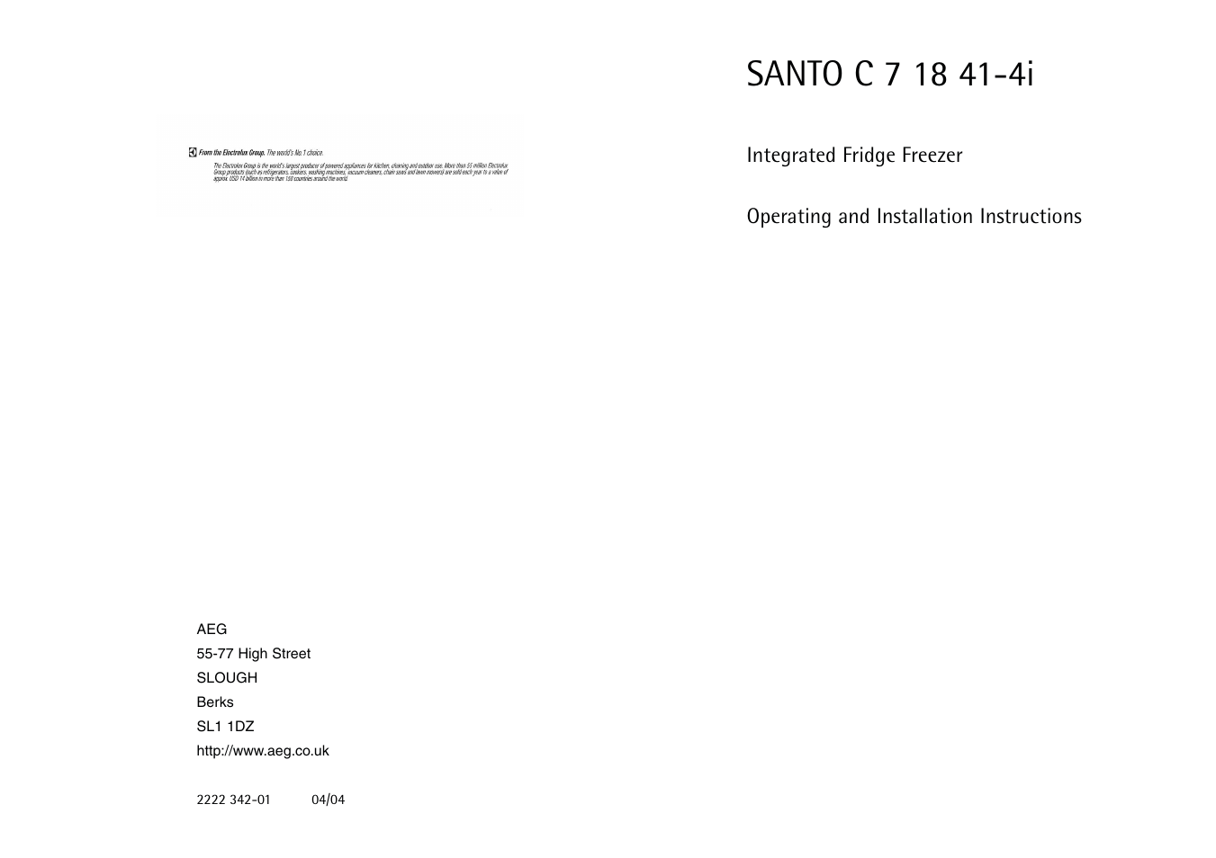 Electrolux C 7 18 41-4i User Manual | Page 28 / 28