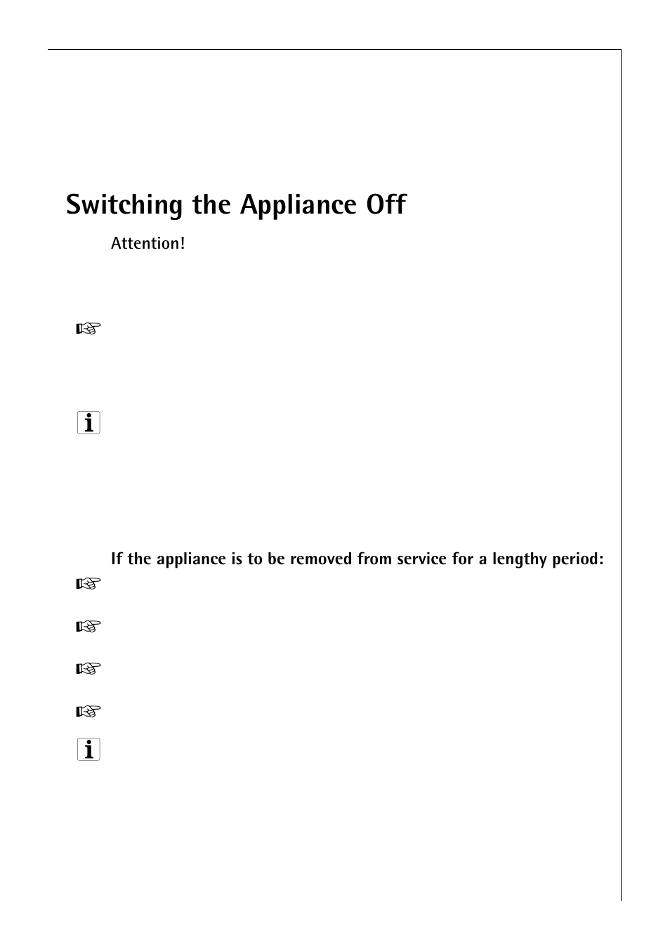 Switching the appliance off | Electrolux 3193-4GA User Manual | Page 17 / 40
