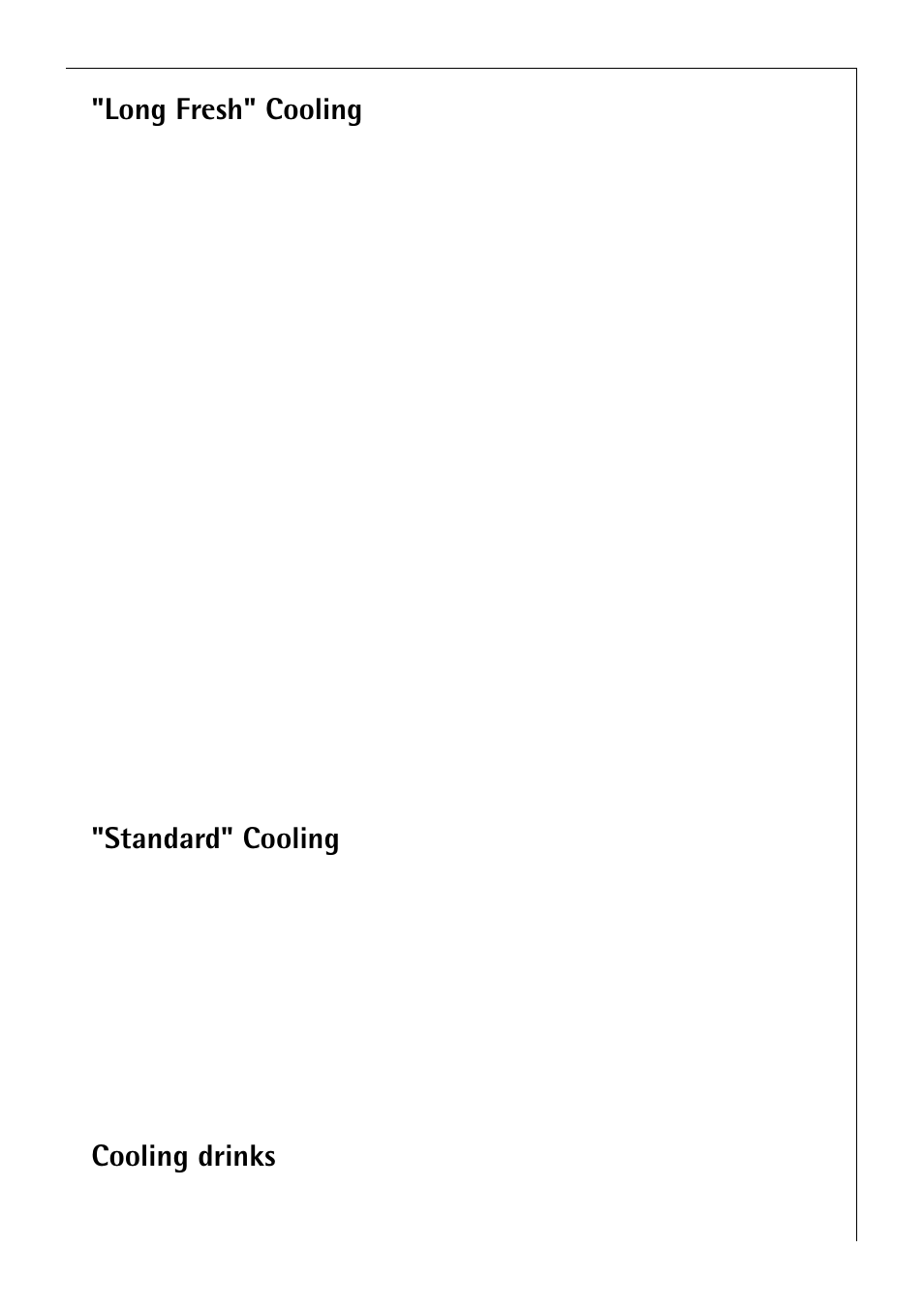 Long fresh" cooling, Standard" cooling, Cooling drinks | Electrolux 3193-4GA User Manual | Page 23 / 40