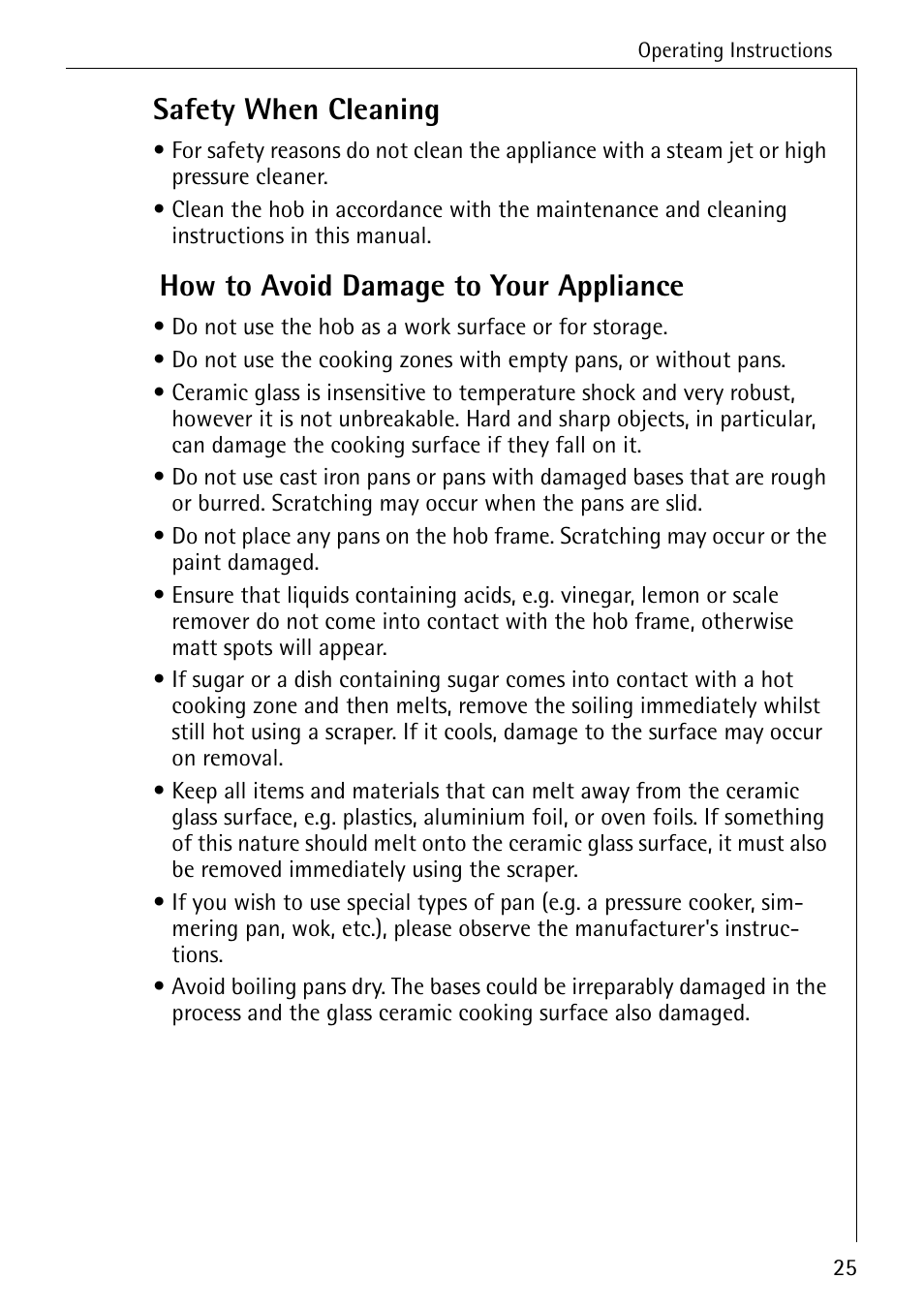 Safety when cleaning, How to avoid damage to your appliance | Electrolux pmn User Manual | Page 5 / 24