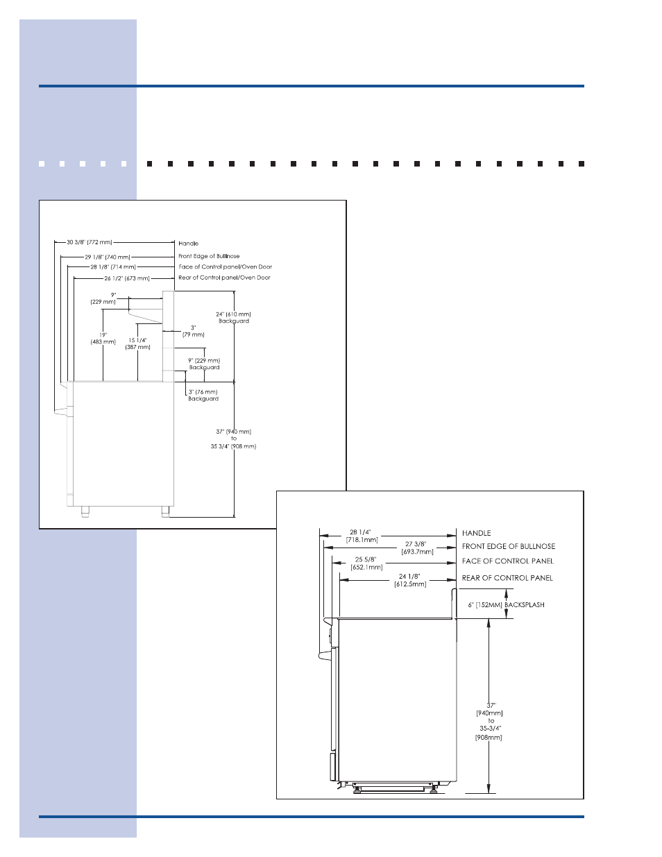 Preparing for installation, Overall dimensions | Electrolux E30DF74EPS User Manual | Page 12 / 24