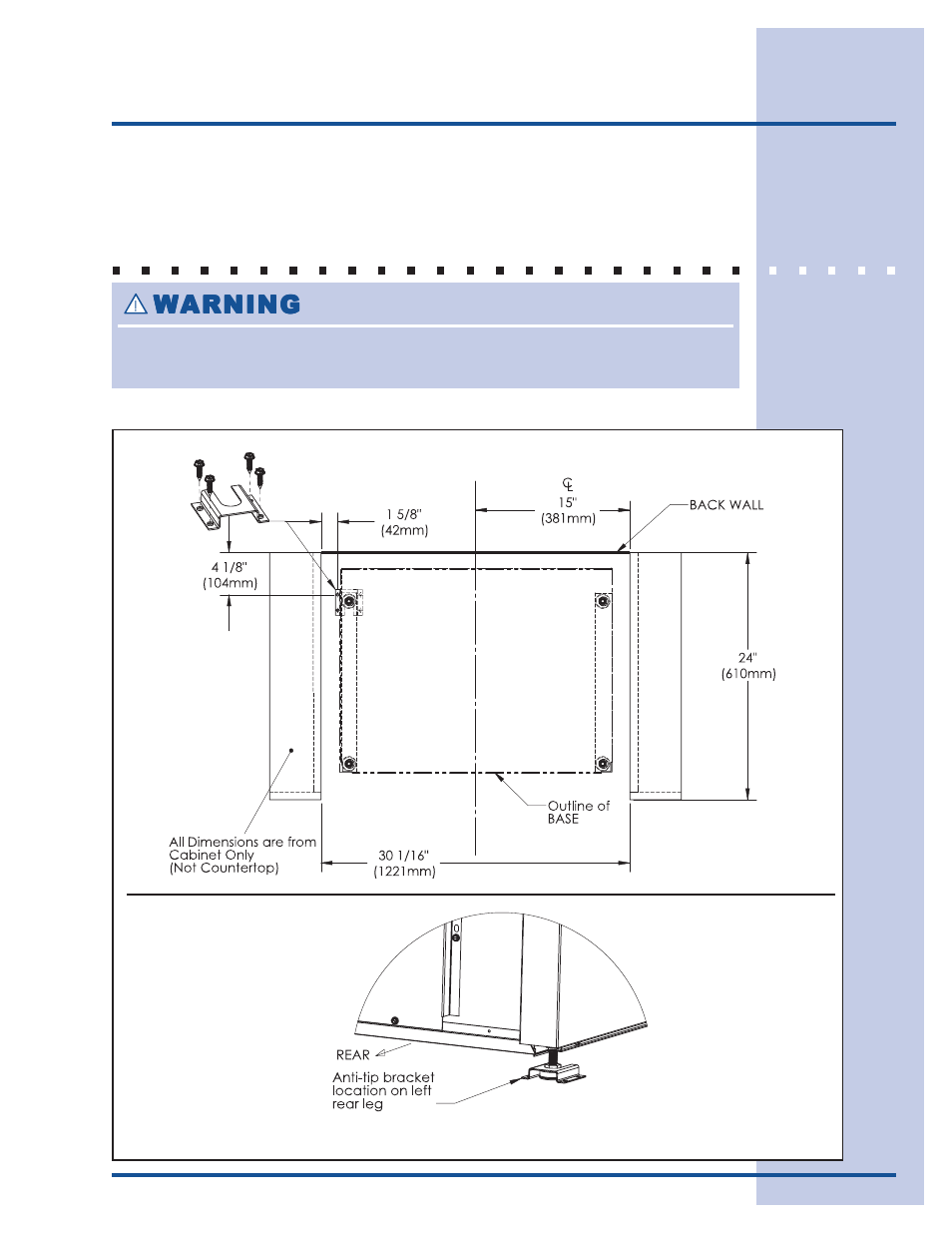 Preparing for installation | Electrolux E30DF74EPS User Manual | Page 13 / 24