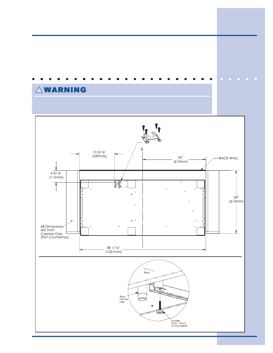 Preparing for installation | Electrolux E30DF74EPS User Manual | Page 15 / 24