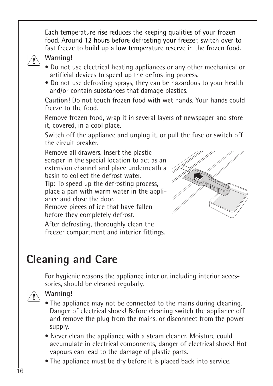Cleaning and care | Electrolux 1050-4 GS User Manual | Page 16 / 28