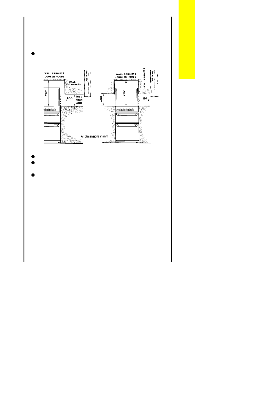 Positioning, Cooker dimensions | Electrolux U22194 DSIG 320 User Manual | Page 27 / 44