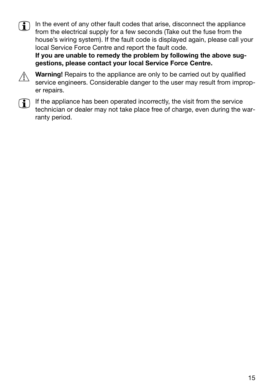 Electrolux TBC 651 X User Manual | Page 15 / 24