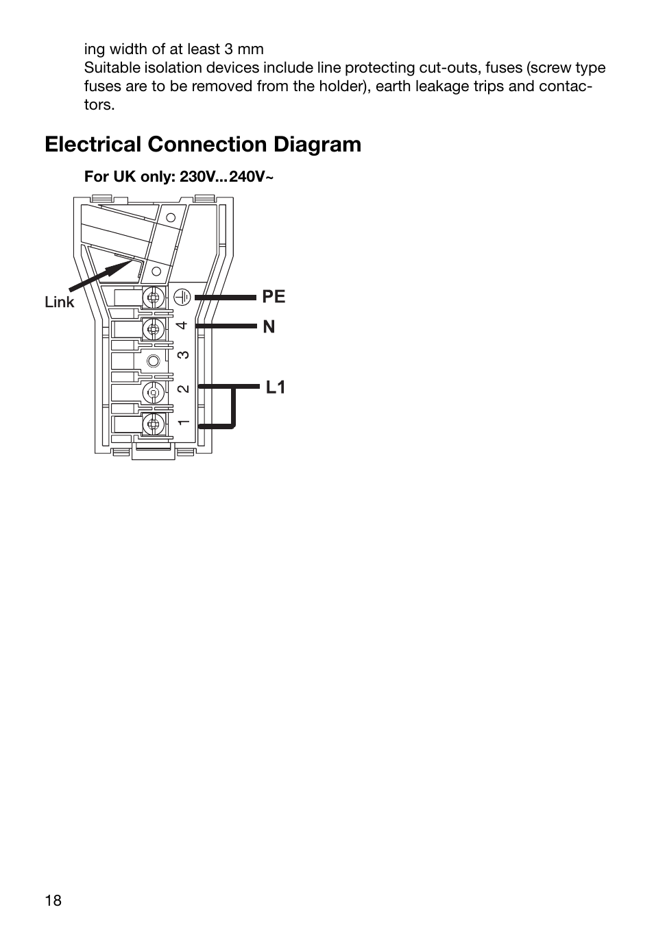 Electrical connection diagram | Electrolux TBC 651 X User Manual | Page 18 / 24