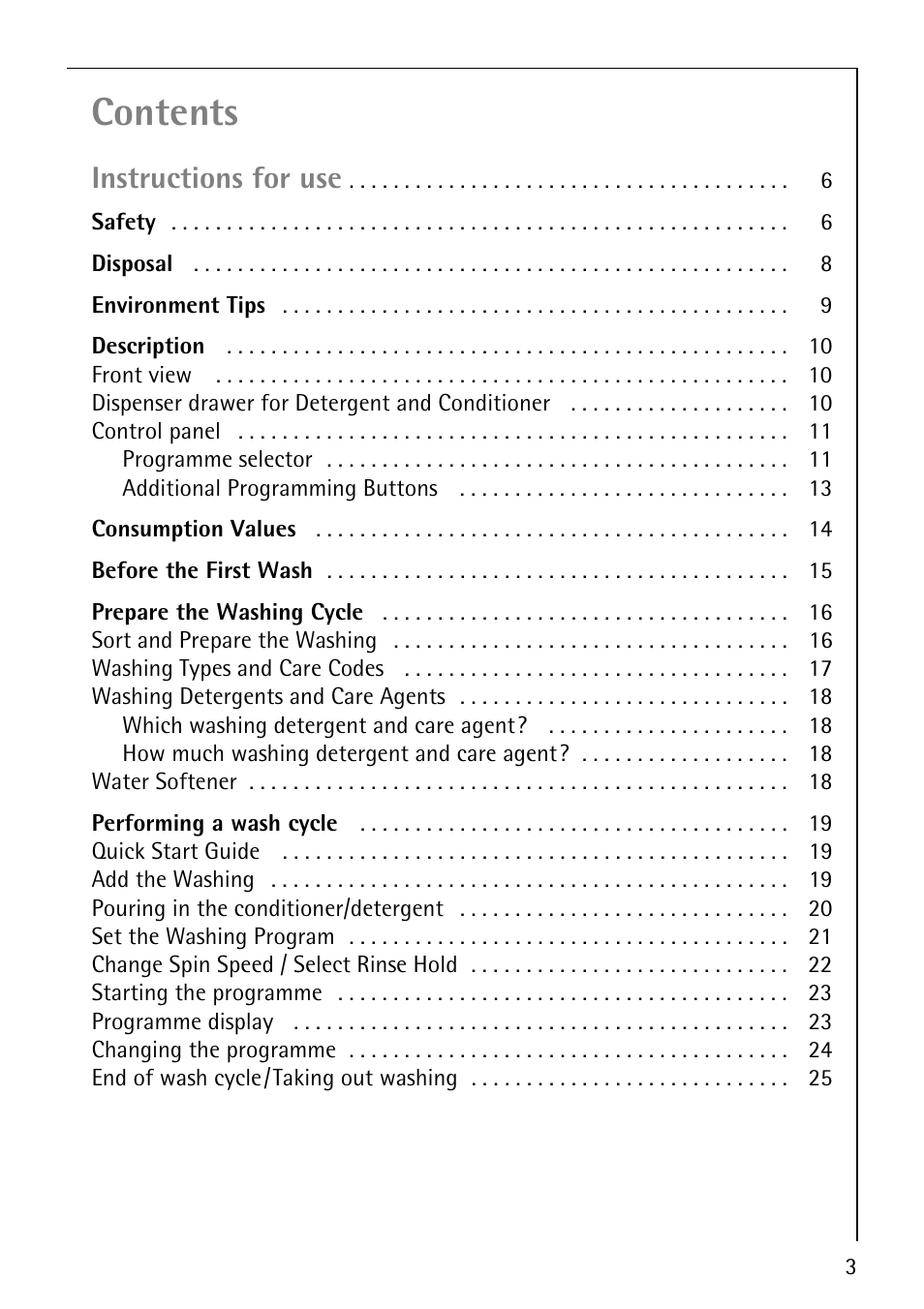 Electrolux LAVAMAT SOUPLESSE 14 User Manual | Page 3 / 56