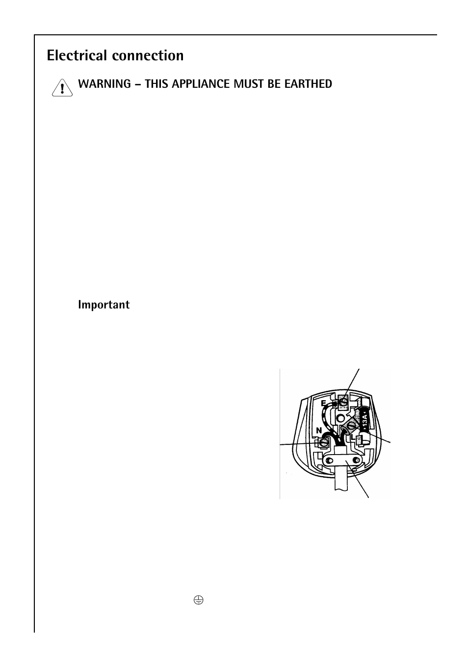 Electrical connection | Electrolux 3173-4GS User Manual | Page 12 / 40