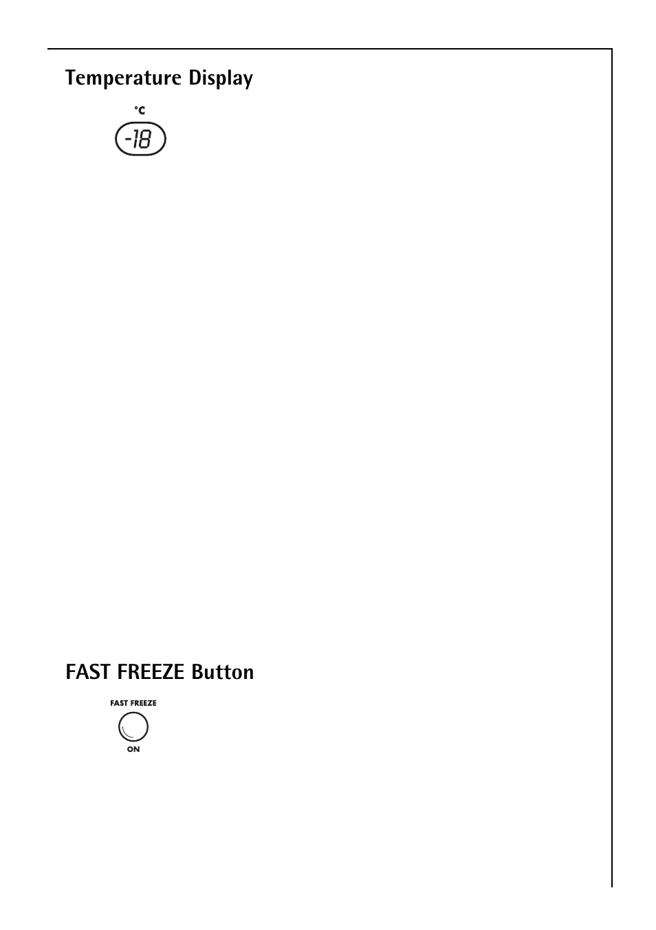Temperature display, Fast freeze button | Electrolux 3173-4GS User Manual | Page 21 / 40