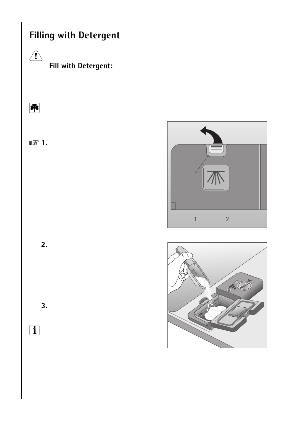 Filling with detergent | Electrolux 80850 i User Manual | Page 22 / 48