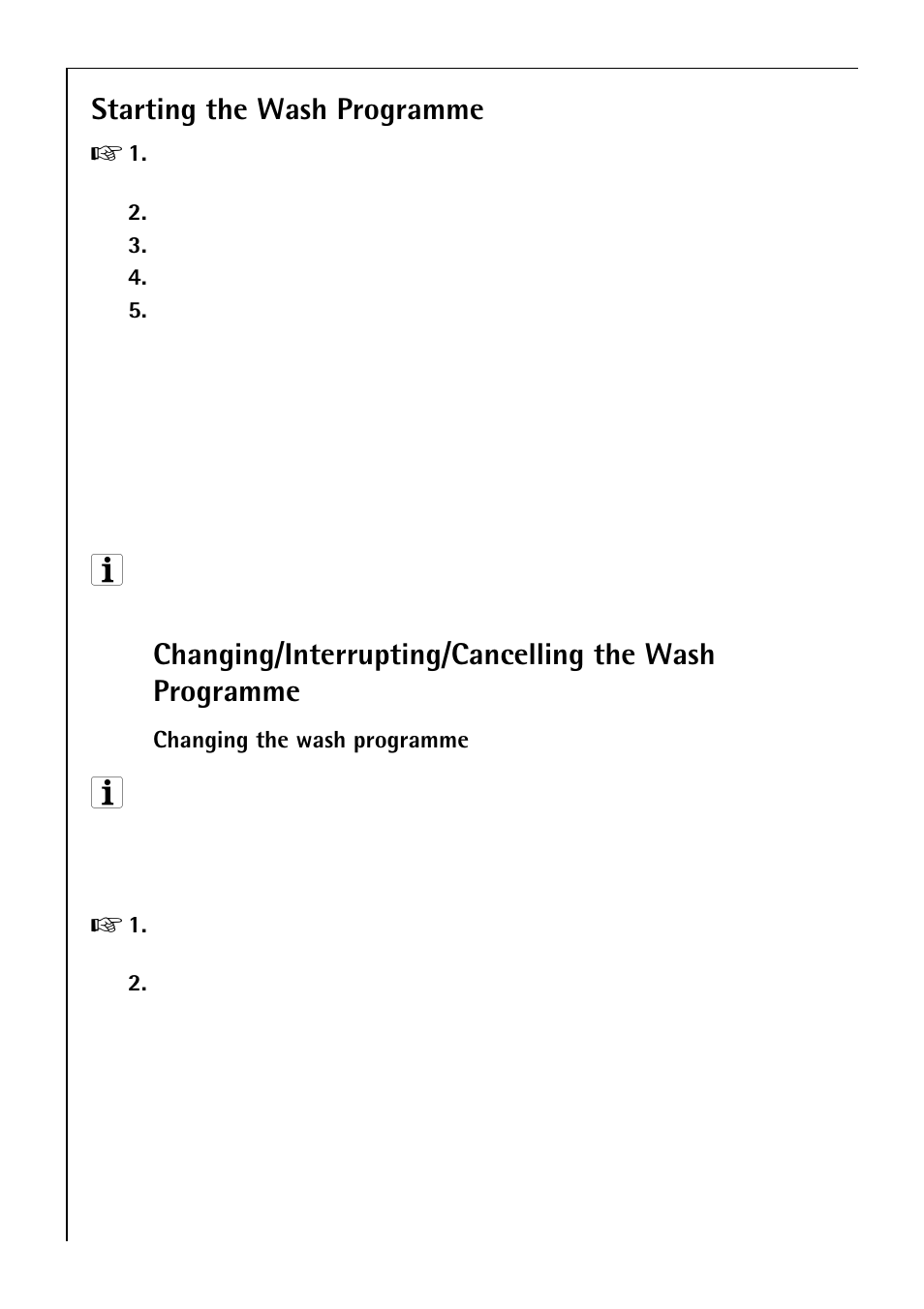 Starting the wash programme | Electrolux 80850 i User Manual | Page 26 / 48