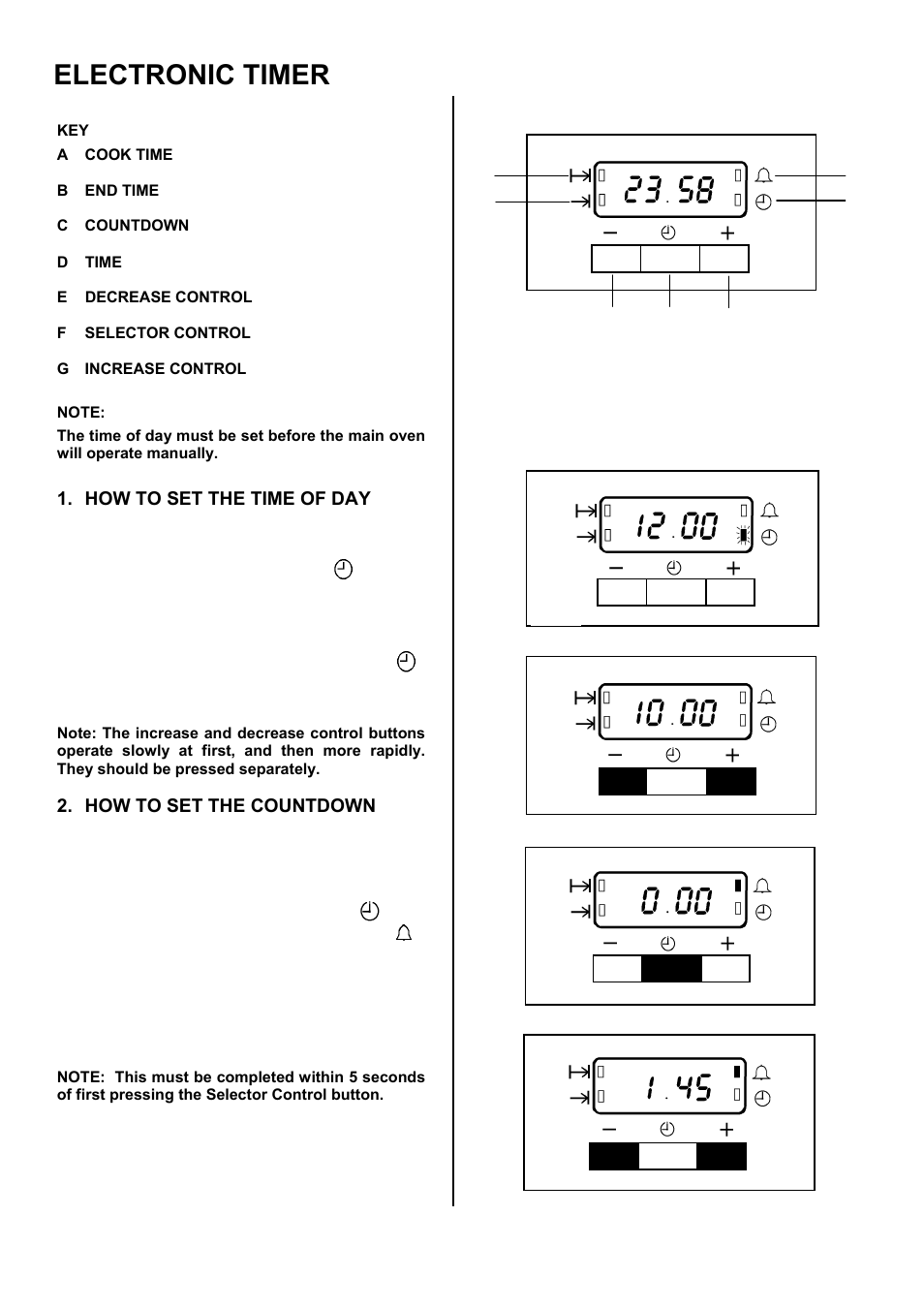 Electronic timer | Electrolux U3100-4 User Manual | Page 8 / 36