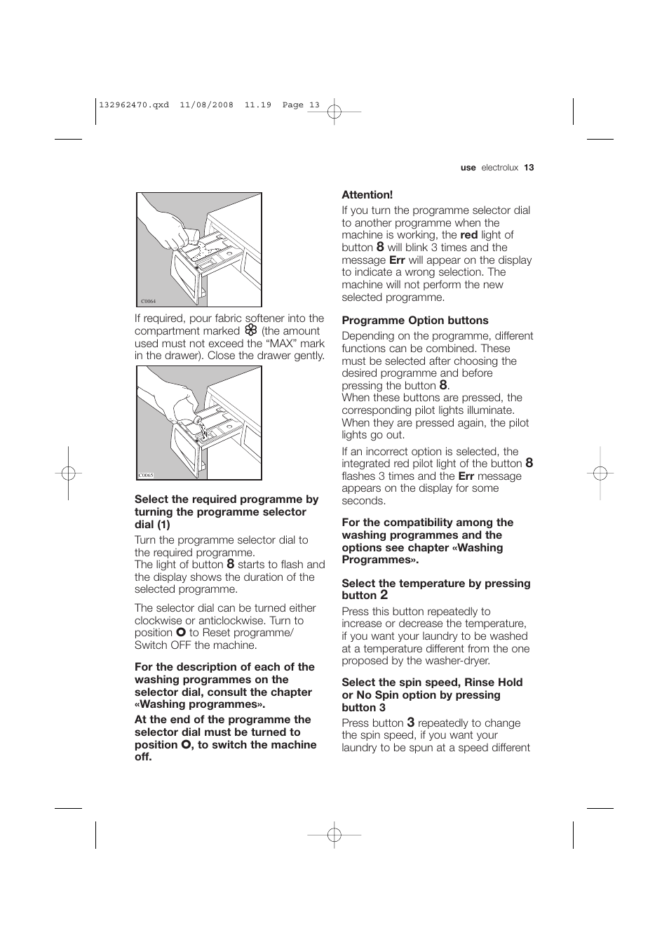 Electrolux EWX 14450 W User Manual | Page 13 / 48