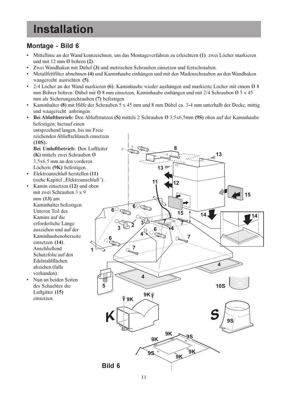 Installation, Montage - bild 6, Bild 6 | Electrolux U30306 EFC650-950 User Manual | Page 11 / 80